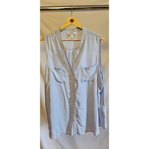 Old Navy Light Blue Sleeveless Button Down Top Women's XXL